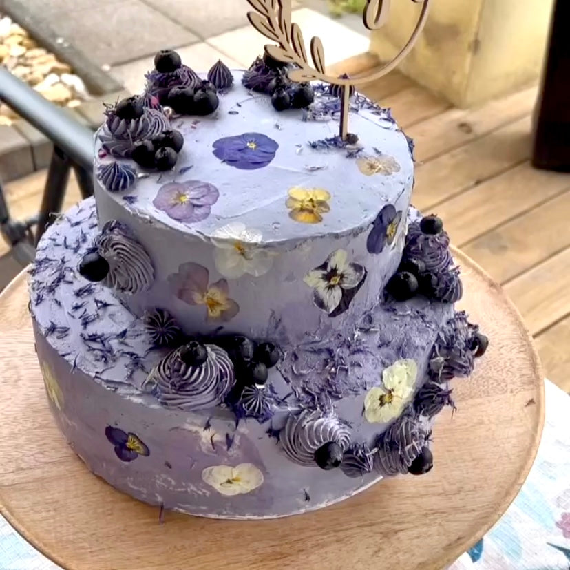 pressed flower cake